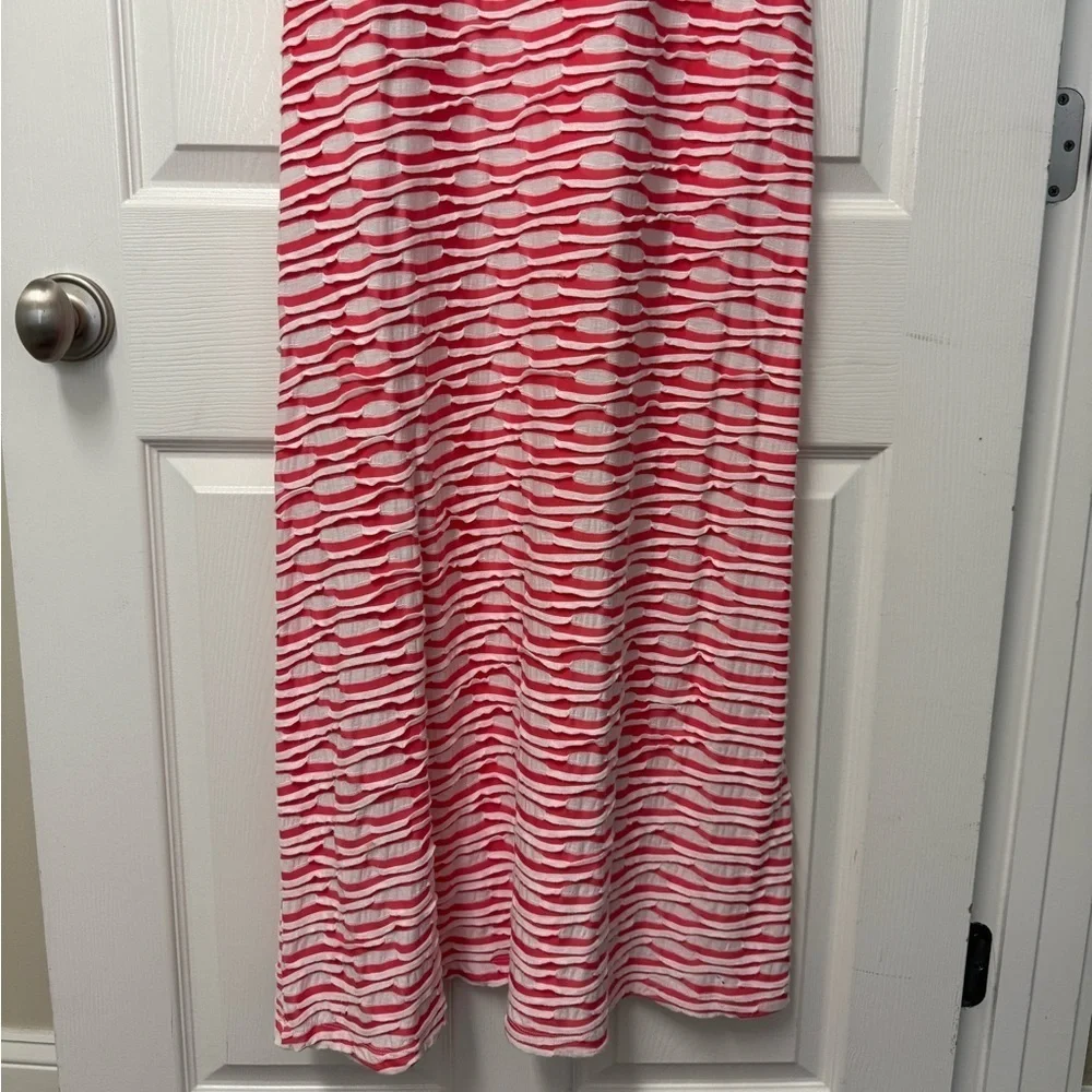 Beige by Eci Women’s Coral and White Textured Knit Lined Maxi Dress Size M - Picture 6 of 11